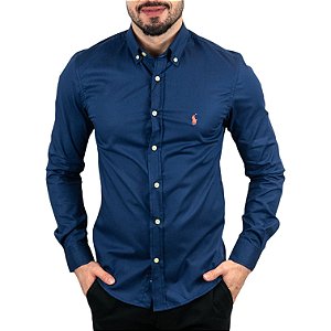 Camisa RL Custom Fit Azul Escuro