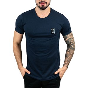 Camiseta AX Logo Azul Marinho