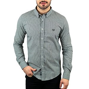 Camisa VersatiOld Micro-Xadrez Preta