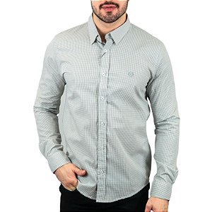 Camisa VersatiOld Micro-Xadrez Cinza