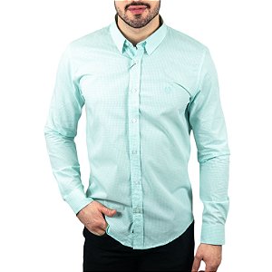 Camisa VersatiOld Micro-Xadrez Azul Capri