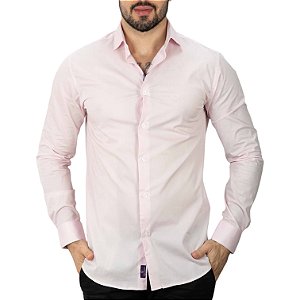 Camisa Versatiold Custom Slim Fit Rosa