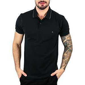 Camisa Polo Aramis Preta 3 listras