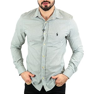 Camisa Micro-Xadrez Cinza