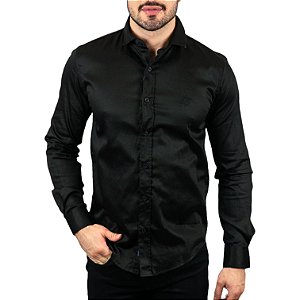 Camisa VersatiOld Custom Slim Fit Preta - SALE
