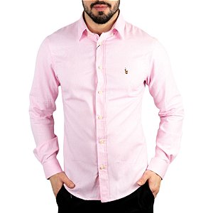 Camisa RL Oxford Custom Fit  Rosa