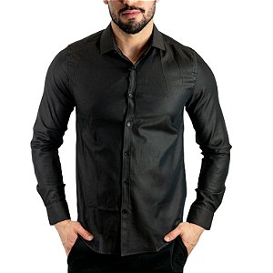 Camisa Aramis Tricoline Stretch Preta