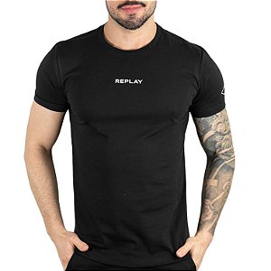 Camiseta Replay Básica Preta - SALE