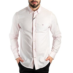 Camisa Tommy Hilfiger Masculina Regular Core Oxford Preta