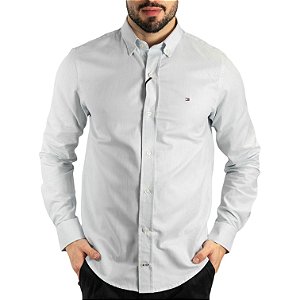 Camisa Tommy Hilfiger Oxford Regular Fit Azul Claro