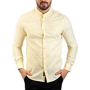 Camisa VersatiOld Linho Custom Fit Amarela