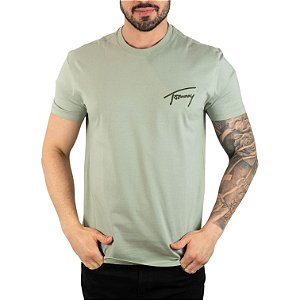 Camiseta Tommy Jeans Embroidery Verde Claro