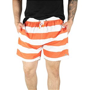 Shorts Praia Ondas&Trilhas Listra Laranja