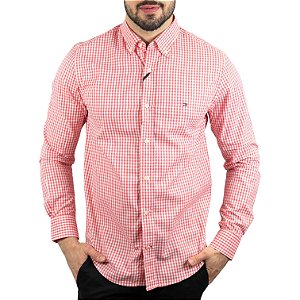 Camisa Tommy Hilfiger Xadrez Custom Fit Vermelho