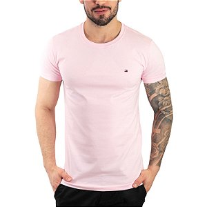 Camiseta Tommy Hilfiger Básica Rosa