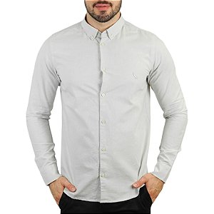Camisa Reserva Oxford Custom Fit Cinza