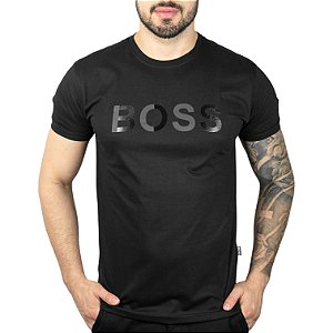 Camiseta Boss Preta Color-Blocking
