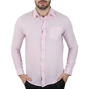 Camisa VersatiOld Linho Custom Fit Rosa