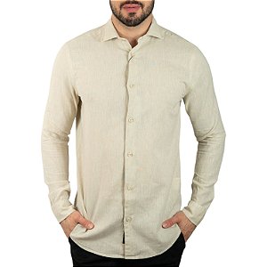 Camisa Aramis Linho Custom Fit Areia