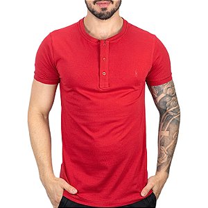 Camiseta Henley RL Vermelha - SALE