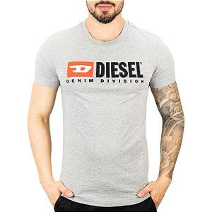 Camiseta Diesel Logo Cinza