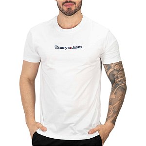 Camiseta Tommy Jeans  Linear Logo Tee Branca