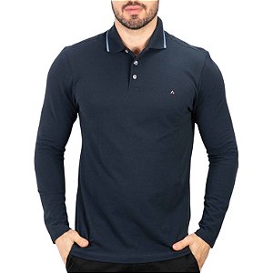 Camisa Polo Aramis Manga Longa Azul Marinho