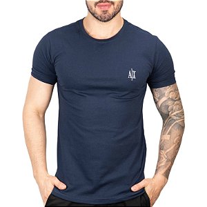 Camiseta AX Embroidery Azul Marinho