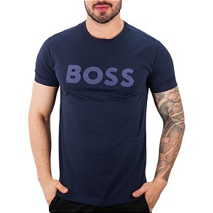 Camiseta Boss Big Logo Azul Marinho