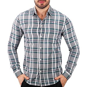 Camisa Tommy Jeans Xadrez Verde e  Azul