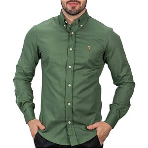 Camisa RL Oxford Custom Fit Verde Militar