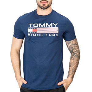 Camiseta Tommy Jeans Twisted Logo Azul Marinho