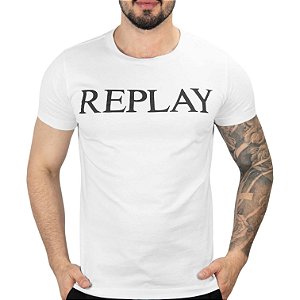 Camiseta Replay Brasão Branca - SALE
