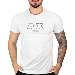 Camiseta AX Contorno Central Branca - SALE