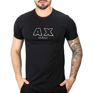 Camiseta AX Contorno Central Preta