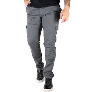 Calça Tommy Jeans Scanton Dobby Cargo Chumbo