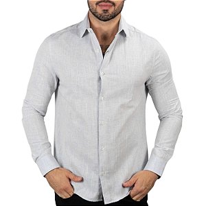 Camisa Calvin Klein Regular Rustic Azul Claro