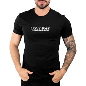 Camiseta Calvin Klein Algodão Logo Preta