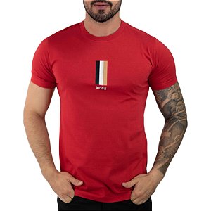 Camiseta Boss Listras Vermelha - SALE