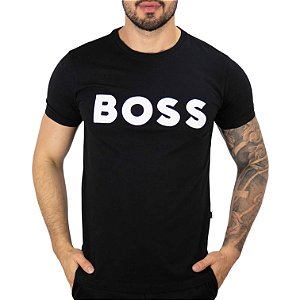 Camiseta Boss Patch Logo Preto - SALE