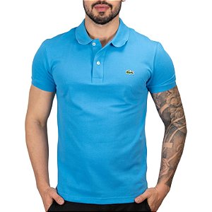 Camisa Polo Lacoste Petit Piquet Azul