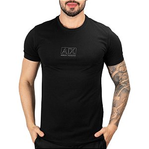 Camiseta AX Logo Central Preta