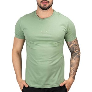 Camiseta AX Centralizado Verde Sálvia - SALE