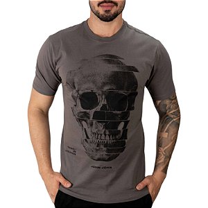 Camiseta John John Skull Cinza Escuro