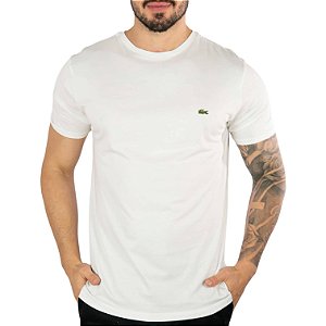 Camiseta Lacoste Algodão Pima Branca - SALE