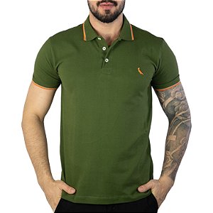 Camisa Polo Reserva Friso Duplo Verde Musgo