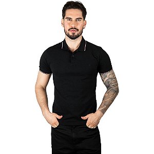 Camisa Polo Forum Frisos Preta