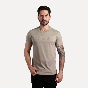 Camiseta Calvin Klein High Relief Caqui