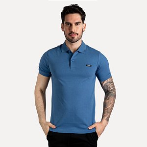 Camisa Polo Calvin Klein Azul Médio