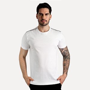 Camiseta Calvin Klein Algodão Listras Branca